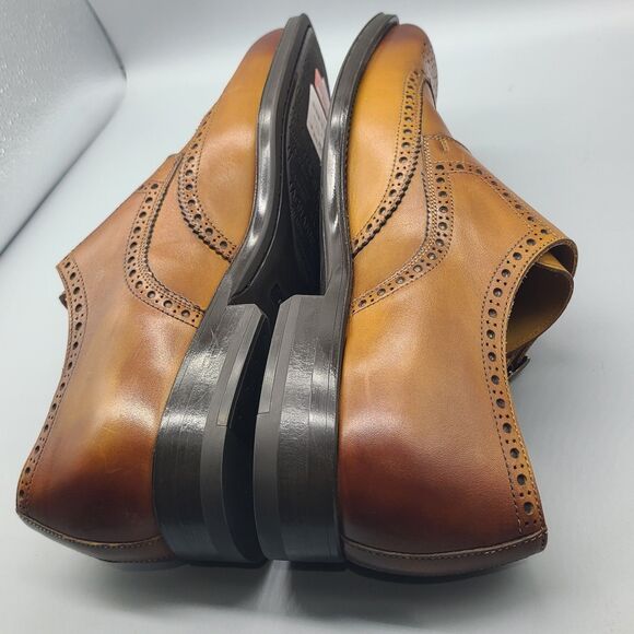 Magnanni  mens shoes Yuma Wingtip Double Strap Monk Brogue Brown  US 11/ 44 NEW main image 12